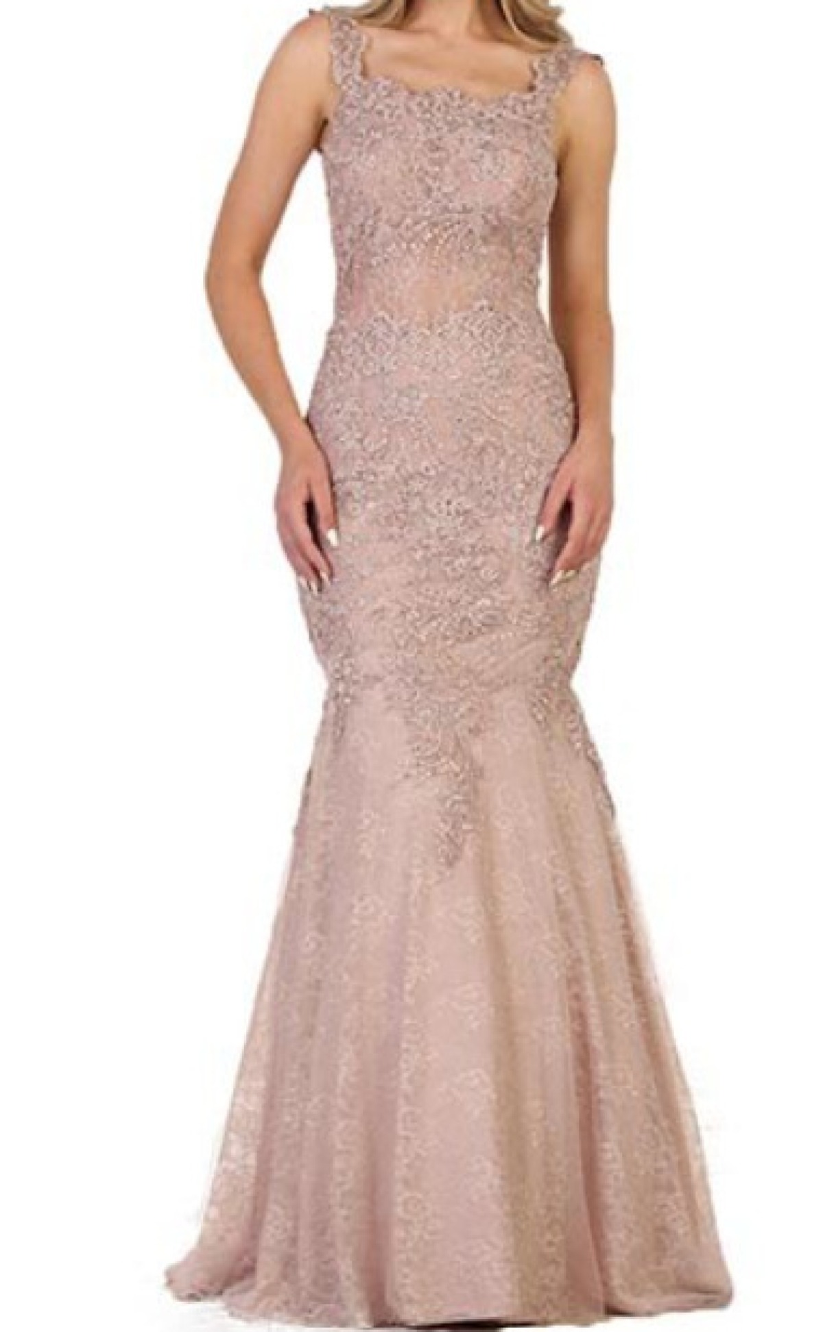 Rose Elegance Lace Mermaid Gown