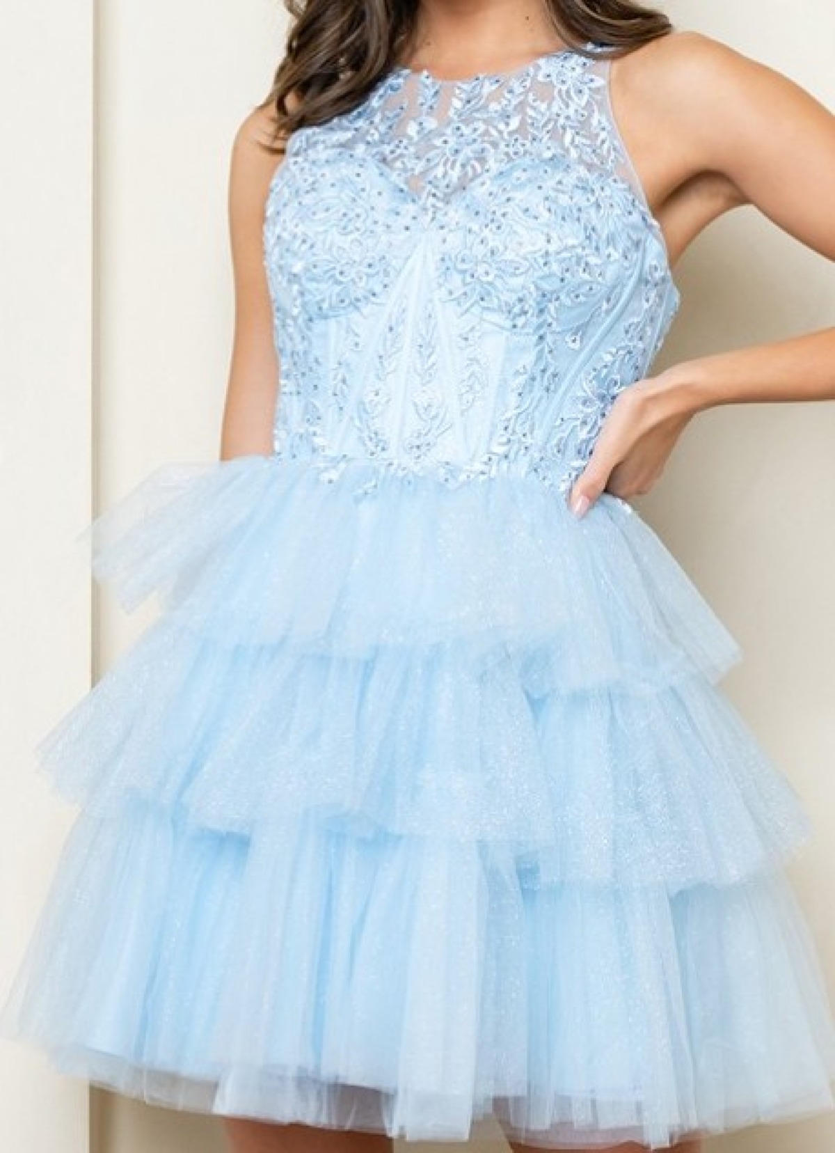 Sky Dream Tiered Tulle Dress