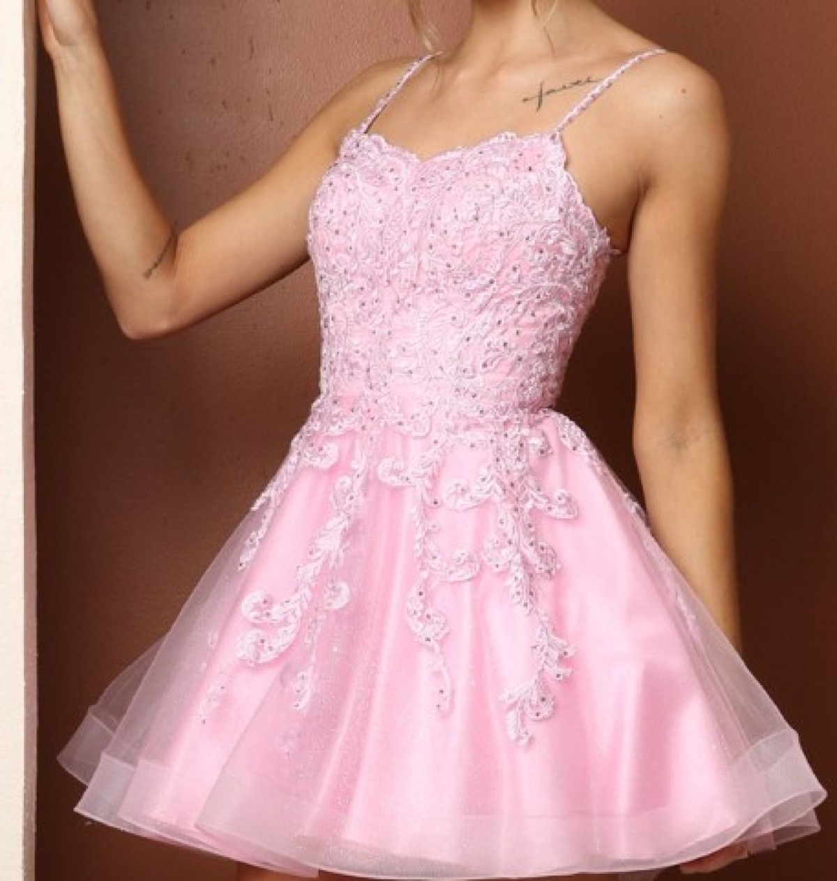 Blush Princess Lace Mini Dress